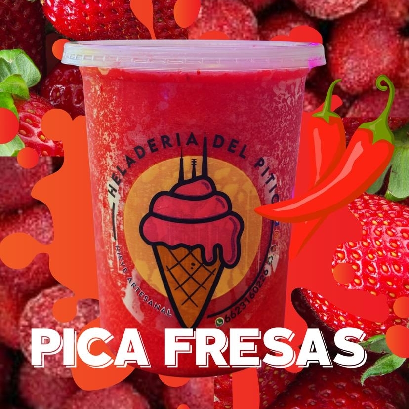 Nieve de pica fresas 1/2 lt *
