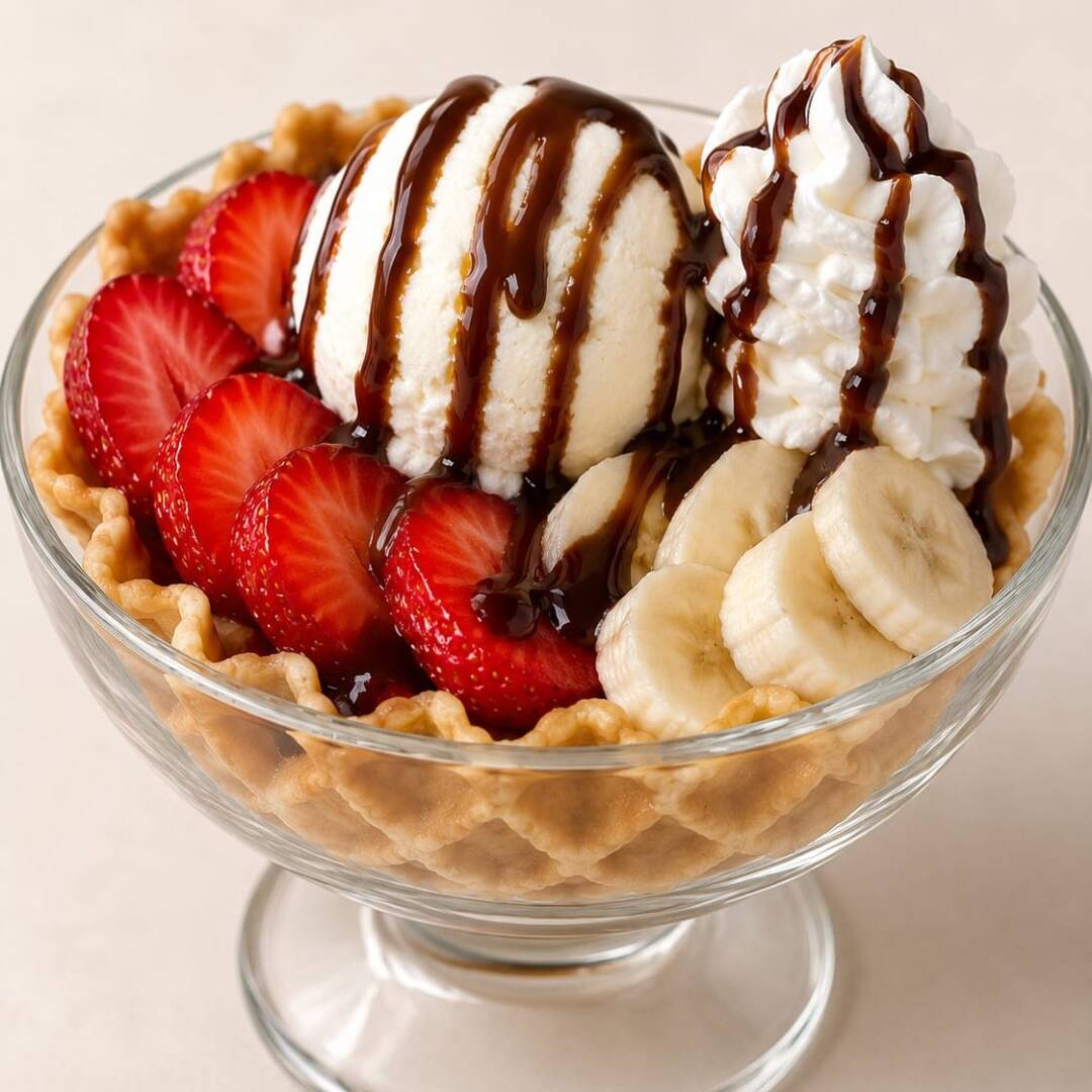 Copa waffle frutal