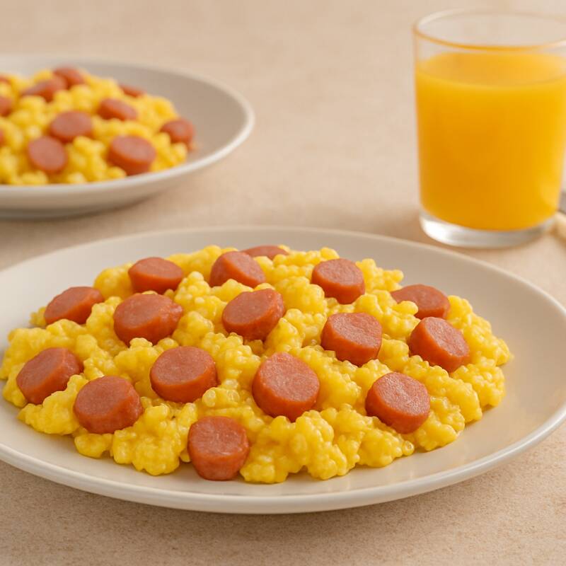Huevos Revueltos con Salchicha