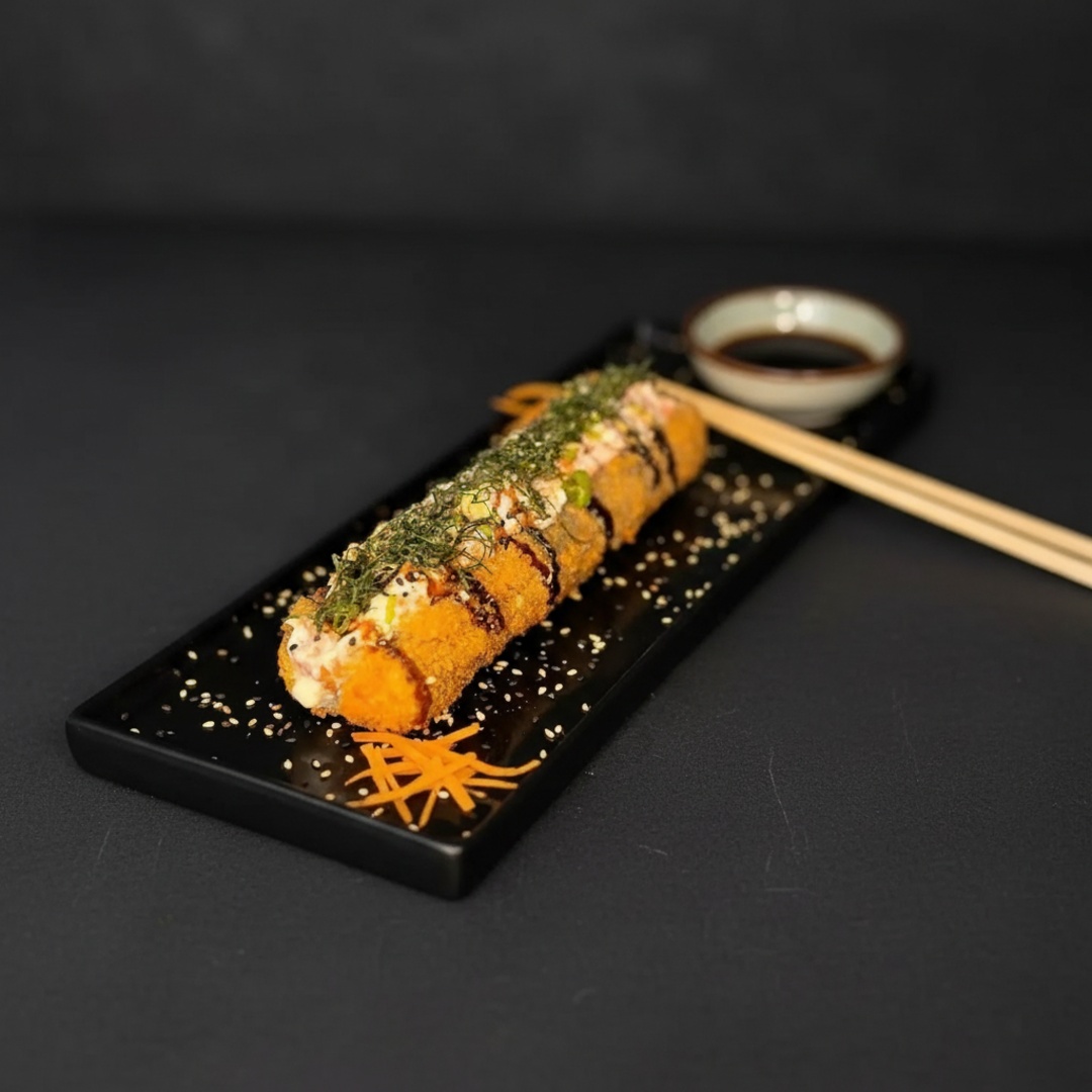 Nosso Dog Sushi Crispy, é super bem servido em uma alga empanada em nossa farinha Panko recheada cm arroz e com cremoso cream cheese de alta qualidade! Depois de aberto e recheado com salmão grelhado, finalizado com couve crispy.