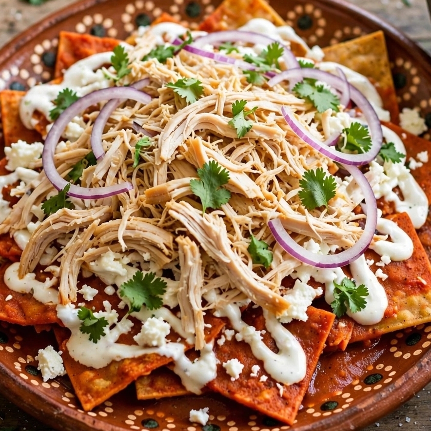Chilaquiles Rojos De Pollo Grandes