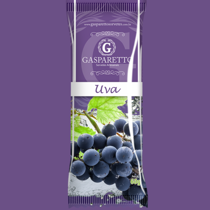 Picolé artesanal sabor uva.