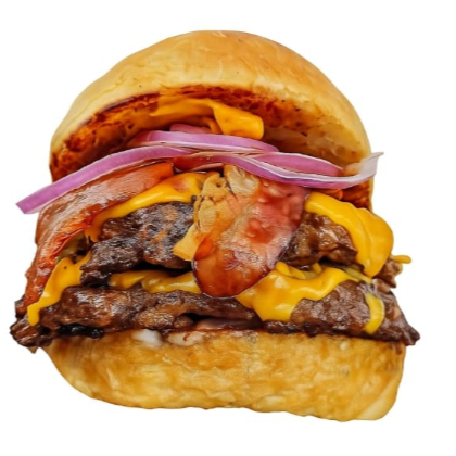 Combo Hamburgesa Doble Carne BQQ Con Papas