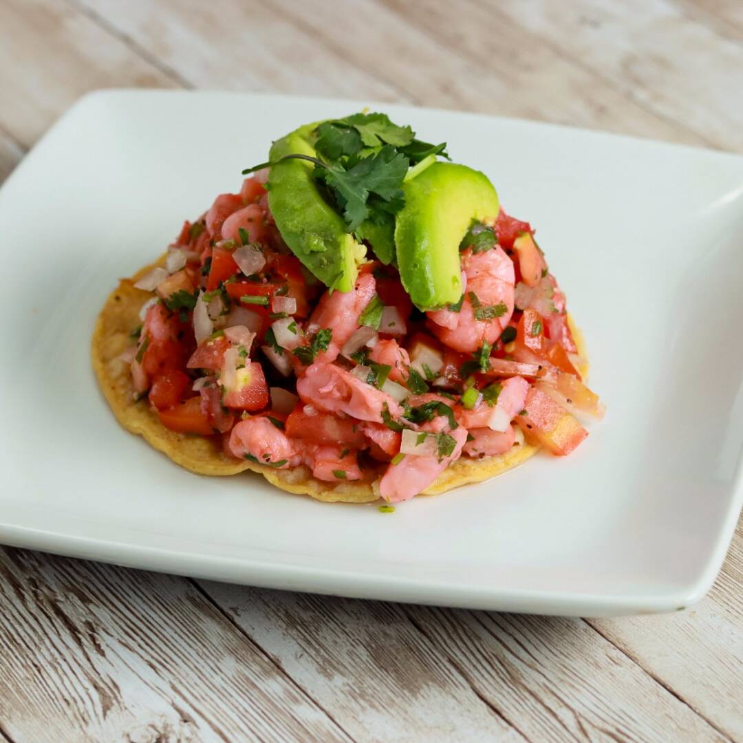 Tostada de Ceviche de Camarón