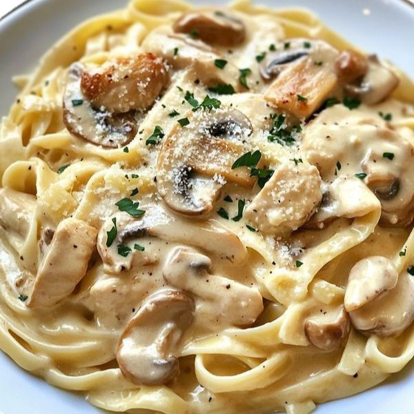 Champiñones a la Alfredo