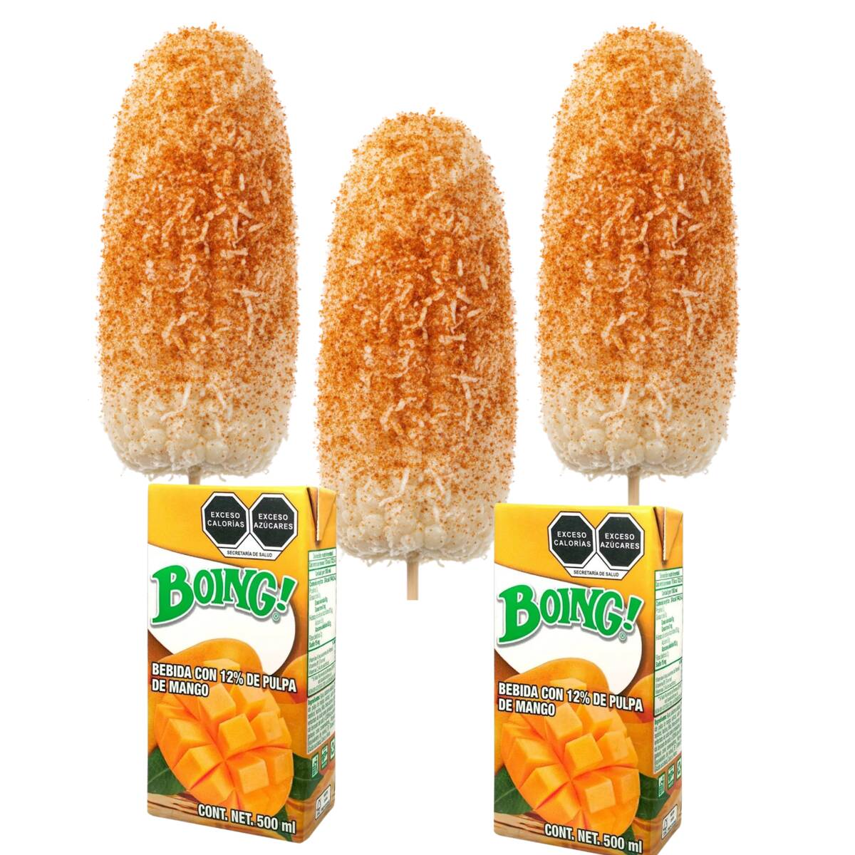 Tres Elotes Con Dos Boing 500 Ml