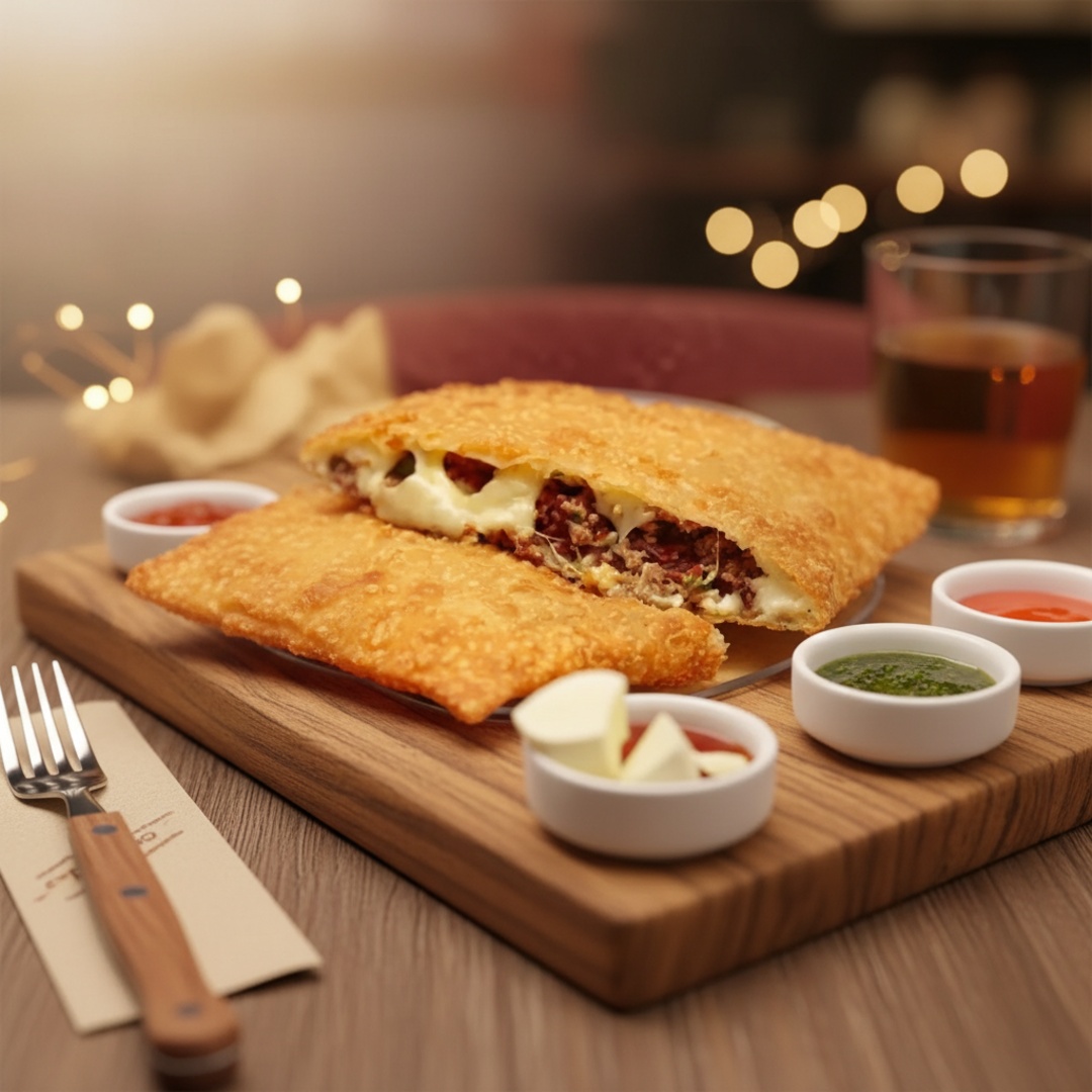 Carne moida com queijo mussarela