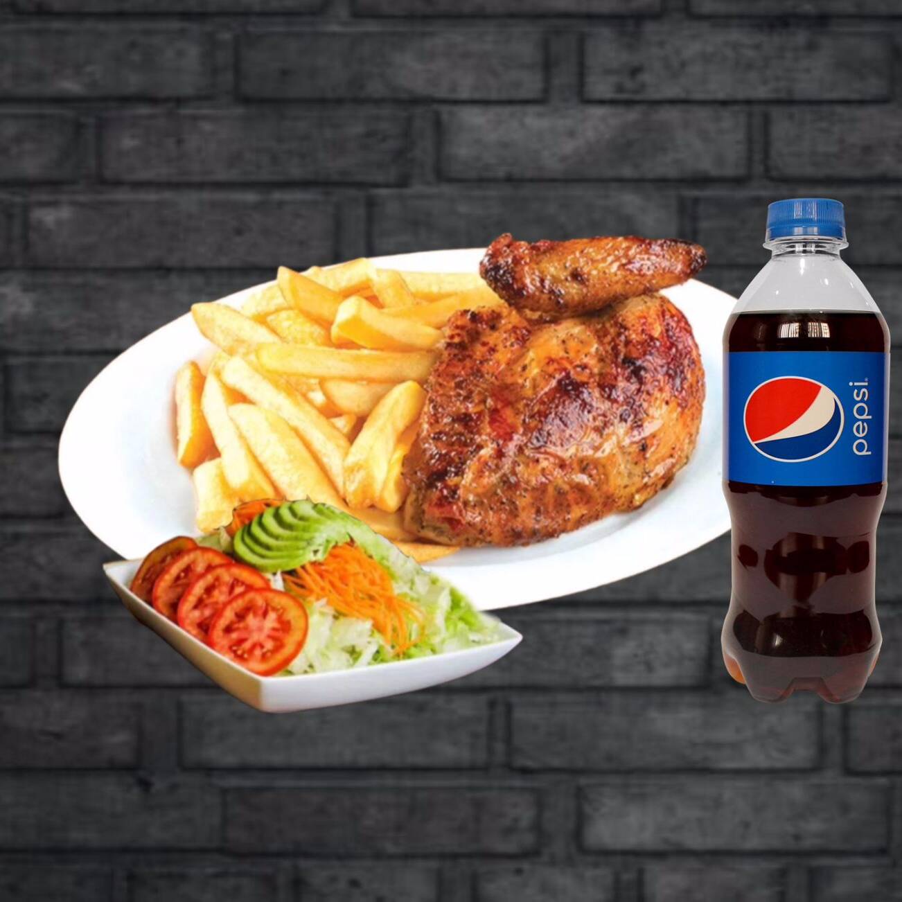 oferta 1/4 pollo + gaseosa