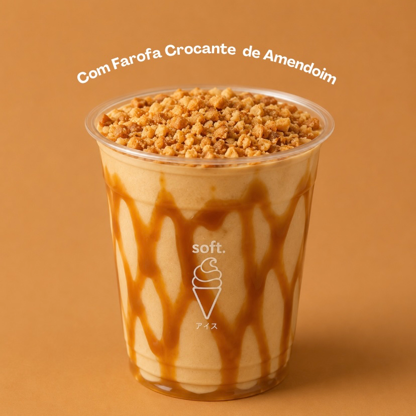 Uma explosão de sabor em cada gole! Nosso cremoso milk-shake de caramelo salgado vem com a intensidade do caramelo encorpado, equilibrado com o toque especial do sal e a crocância irresistível da farofa crocante de amendoim por cima. Refrescante, doce e levemente salgado, feito para conquistar quem ama experiências únicas e deliciosas. imagem meramente ilustrativa.