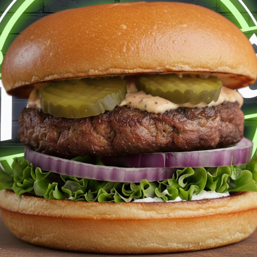 Delicioso hambúrguer vegano artesanal crispy levemente defumado, pão tipo brioche, alface, cebola roxa, picles de pepino, maionese vegana e molho especial feitos na casa. Imagem ilustrativa. Alergênicos: Contém Aveia, Derivados De Trigo E Soja. Pode conter Castanha De Caju. Contém Glúten.