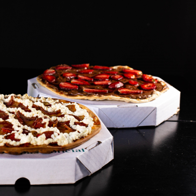 Na compra de uma pizza gigante qualquer sabor por mais R$ 25,00 leve uma brotinho doce de chocolate ao leite ou doce de leite
