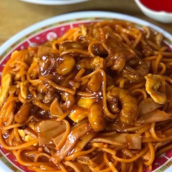 Espaguetti mediana Con Camarones.