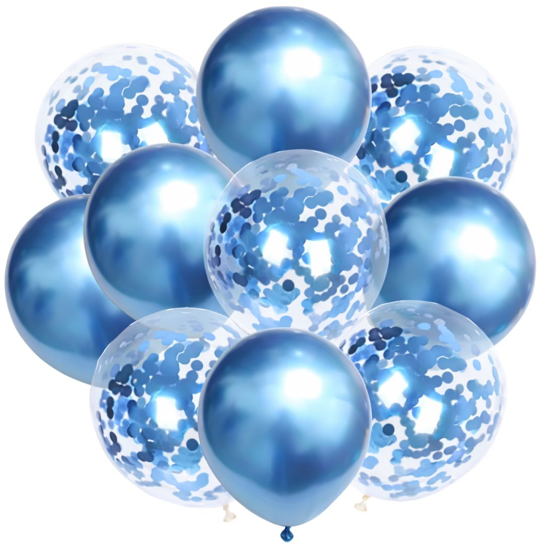 Set De Globos Azul Cielo Decorativos 10pzs