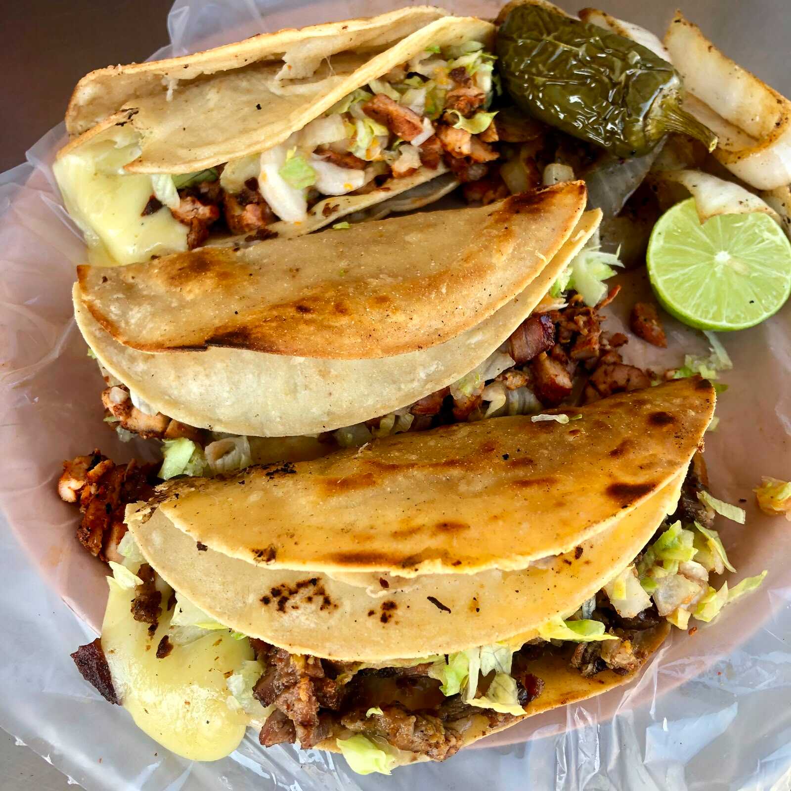 Tacos Carne Asada con Queso