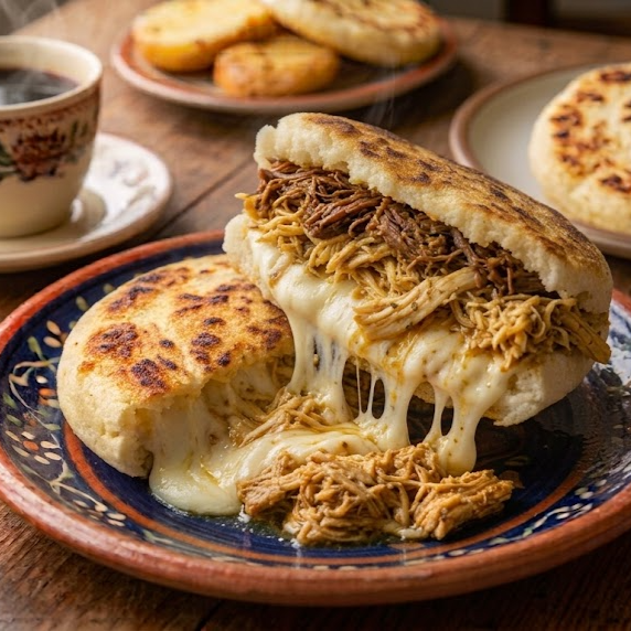 Arepa Mixta (Carne y Pollo)