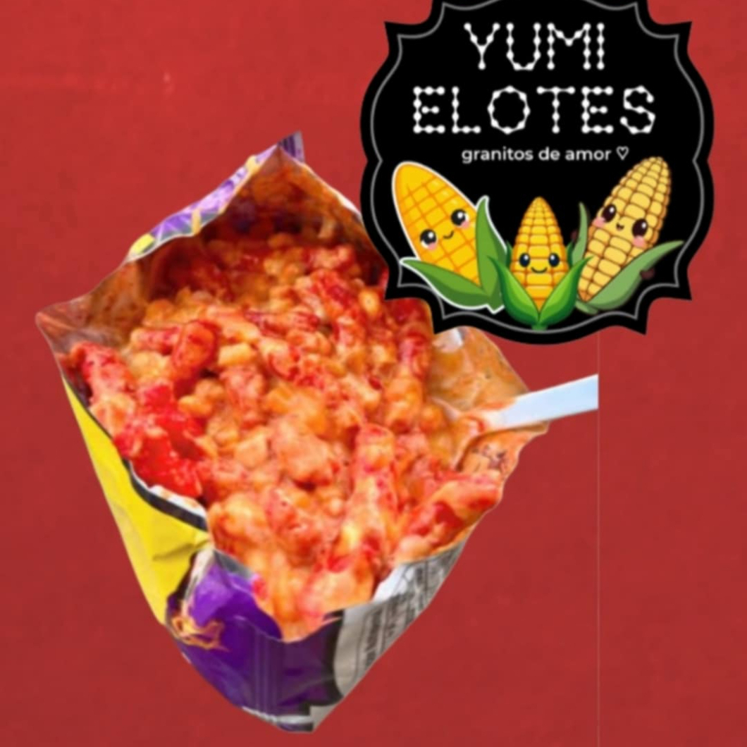 Cheetos Flaming con Elote