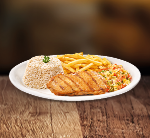 Máxima suculência no seu prato! Sobrecoxa desossada (aprox. 195g in natura) grelhada no capricho, garantindo aquele sabor marcante. Monte do seu jeito: escolha 3 acompanhamentos e o molho favorito.