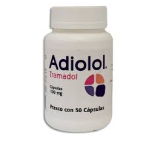 Adiolol (Tramadol) 100 Mg Frasco con 50 Cápsulas