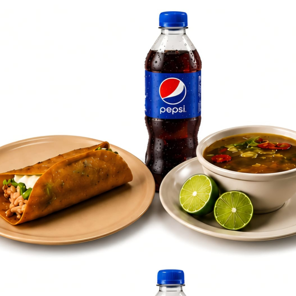 Taco Esp. + Consomé + Refresco
