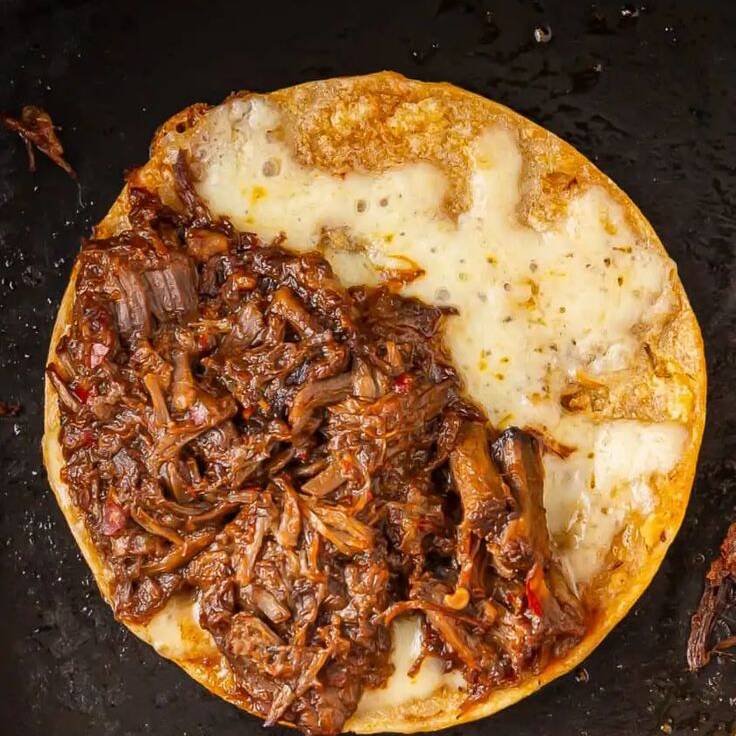 Quesabirria en Tortilla de Harina