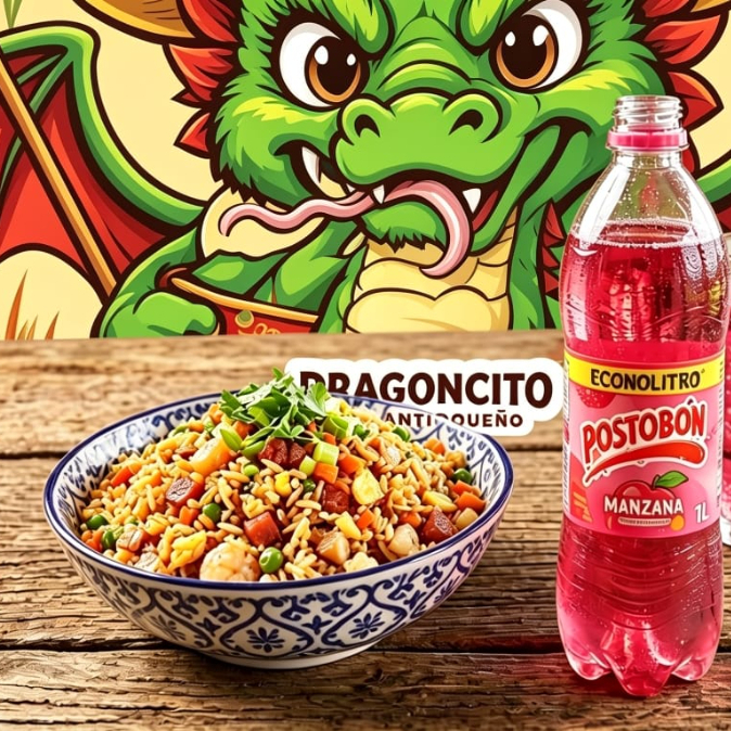 Arroz premium con filete de pollo 100 gm más papas