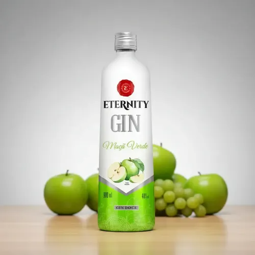 Deliciosa dose de Gin Eternity sabor Maçã verde, Copão de 770ml