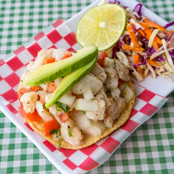 Tostada de Ceviche de Pescado