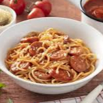 Espaguete com molho de calabresa