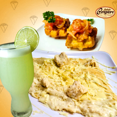Combo Crepe Pollo Queso +Patacones + Limonada