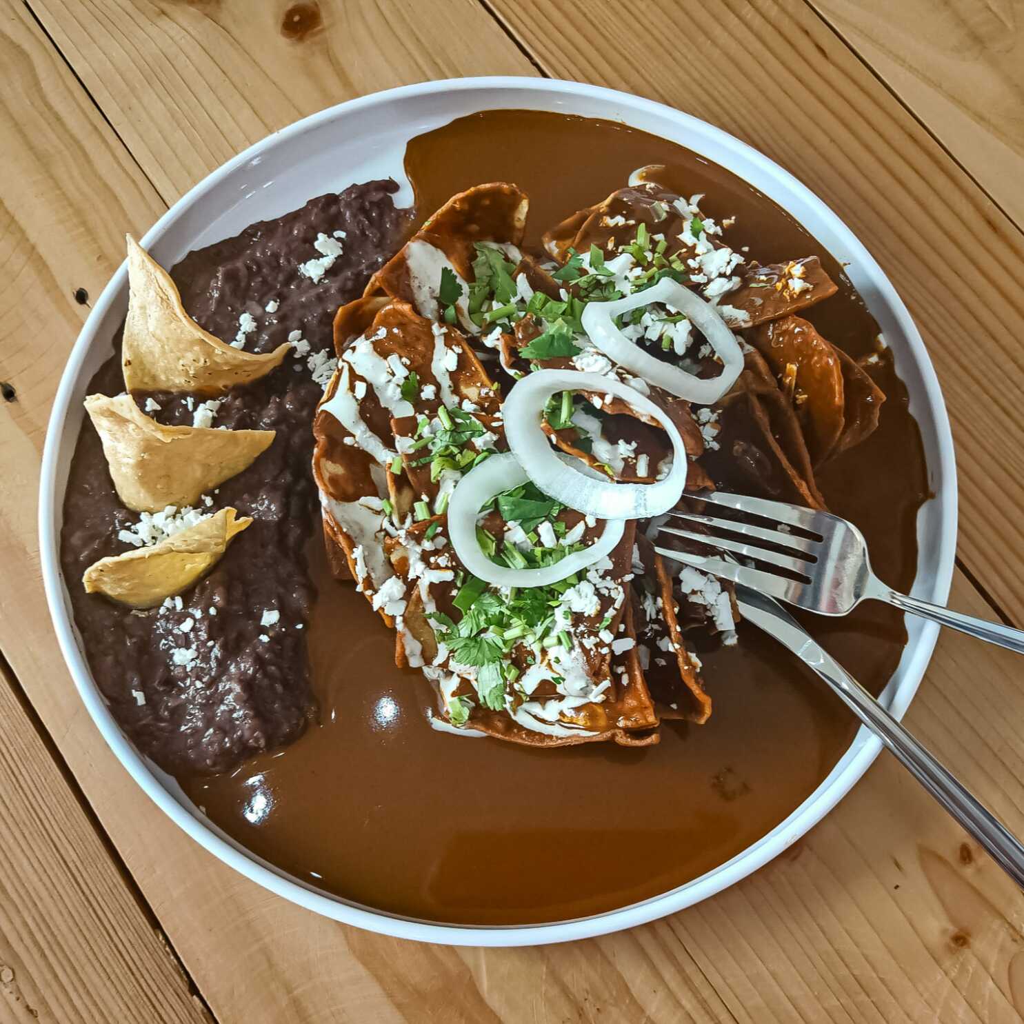 Chilaquiles con Mole