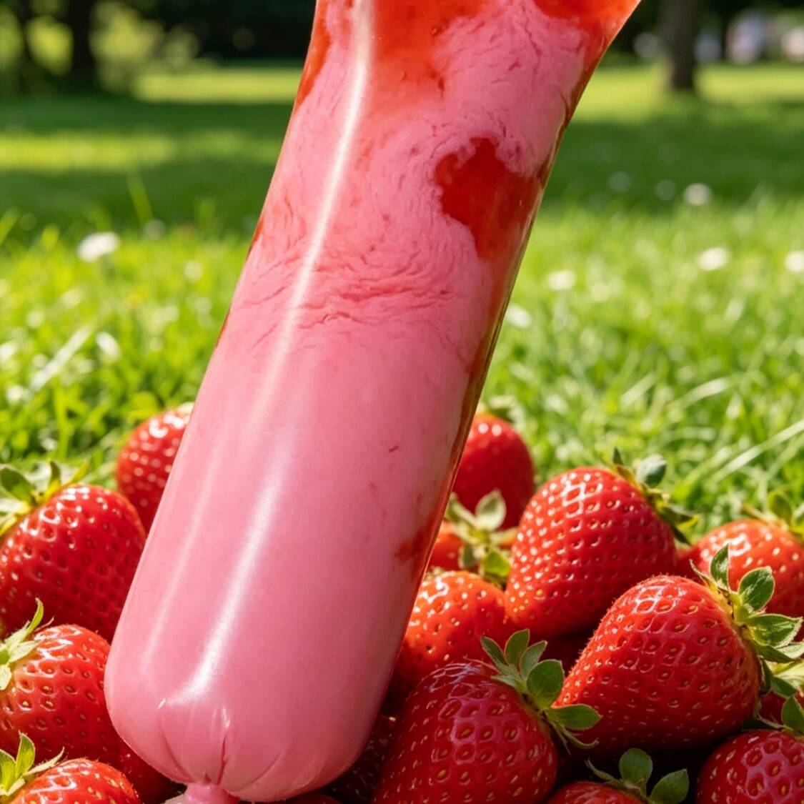 Chopp gourmet Delicia de morango, com gelatina feita de morango 🍓