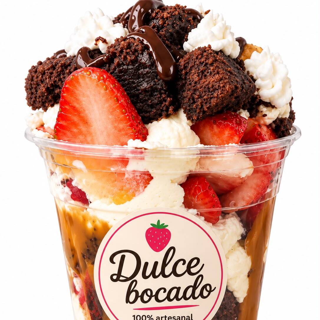 Fresas con Crema y Brownie