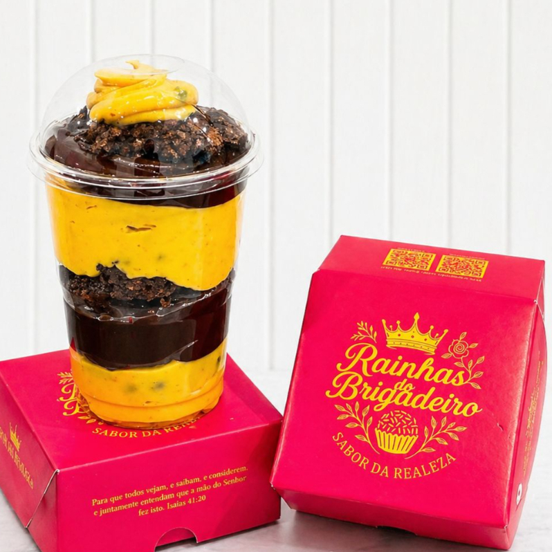 CREME DE MARACUJA, CREME DE CHOCOLATE E BROWNIE