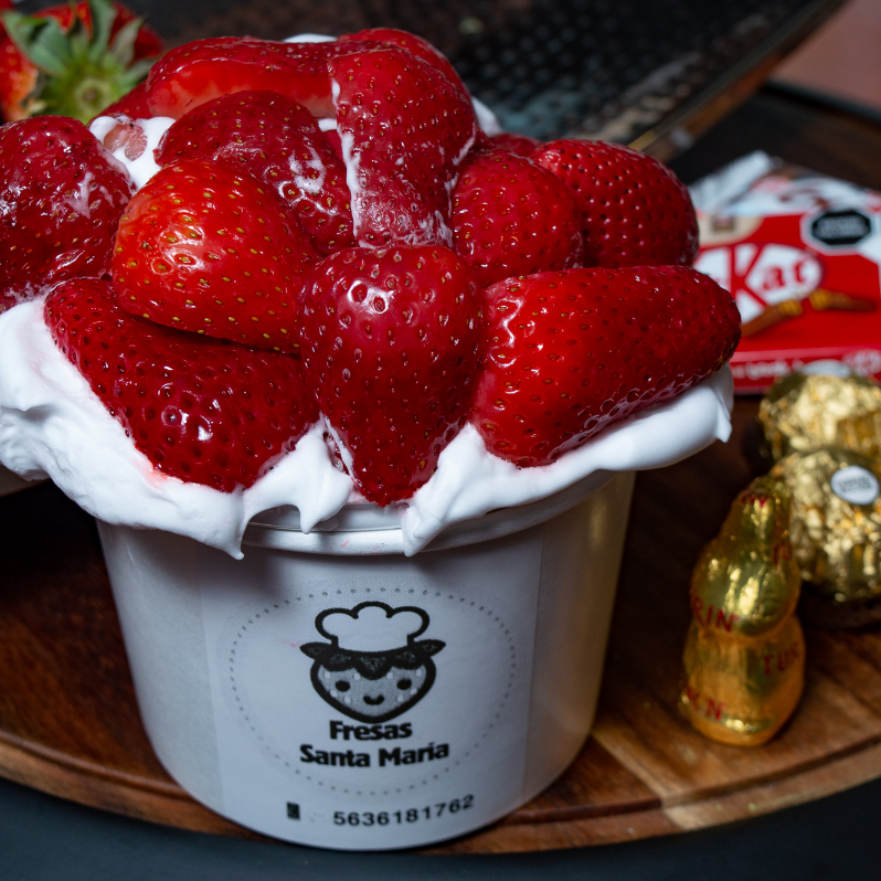 Fresas con Crema de la Casa 🍓✨ Sabor Coco