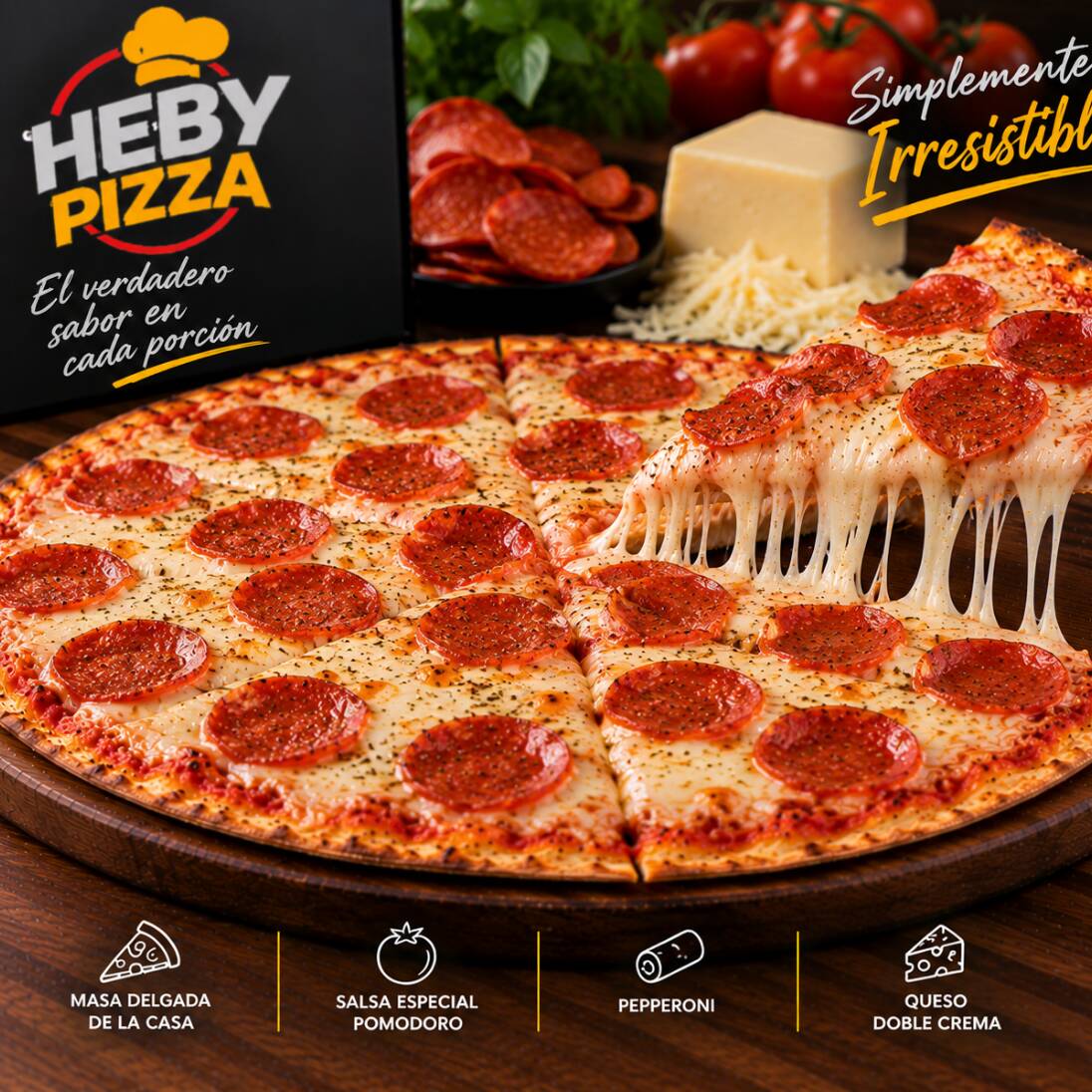Pizza 6 Porciones Pepperoni