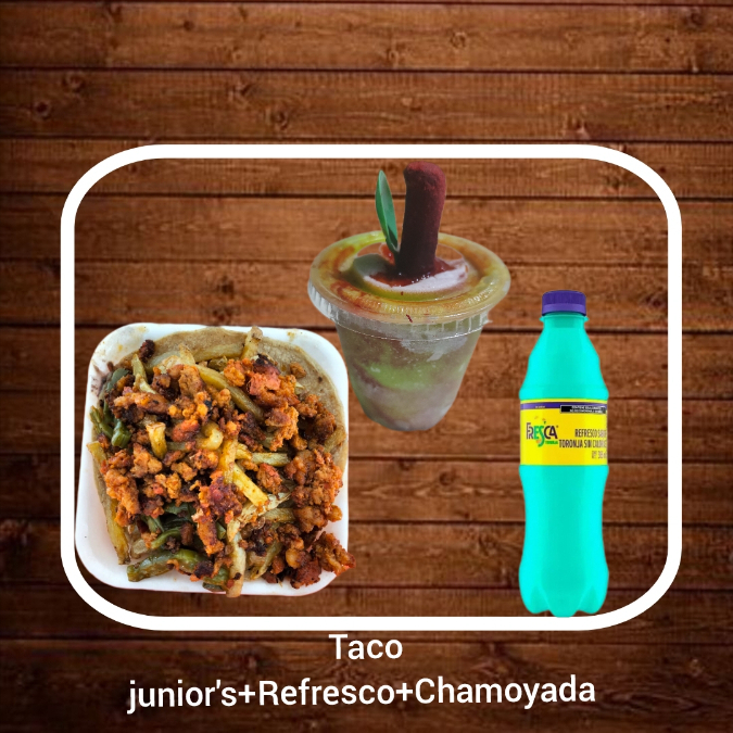 COMBO LOCO TACO+ REFRESCO+ CHAMOYADA DISPON