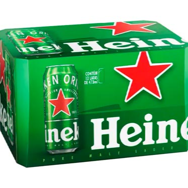 A Heineken é uma versão de cerveja puro malte lager com teor alcoólico de 5,0%, o pack contém doze latas de 473 ml geladas.