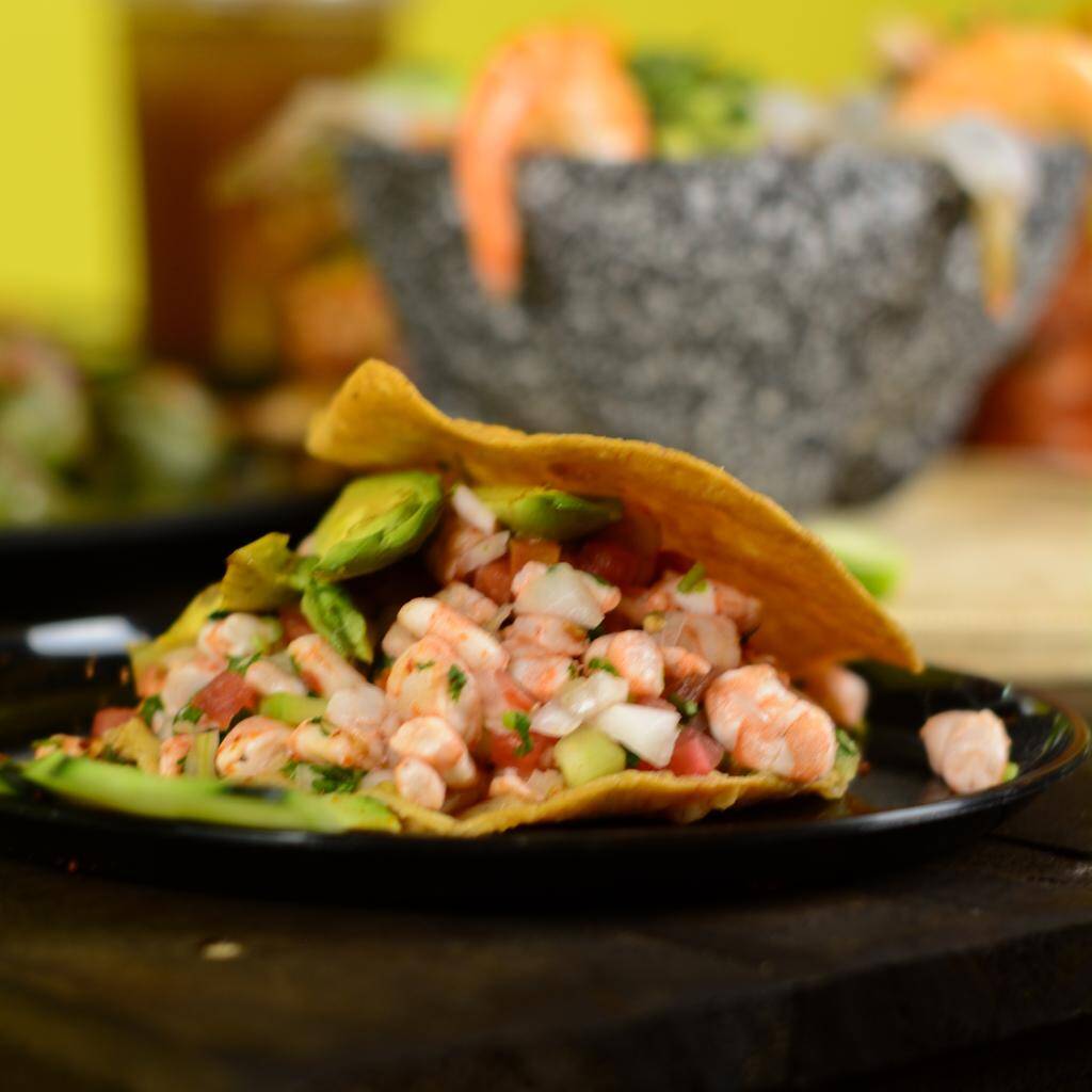 Tostada de Ceviche de Camarón