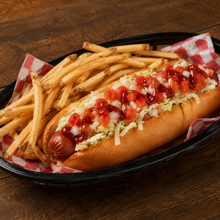 Hot Dog Sencillo Con Papas