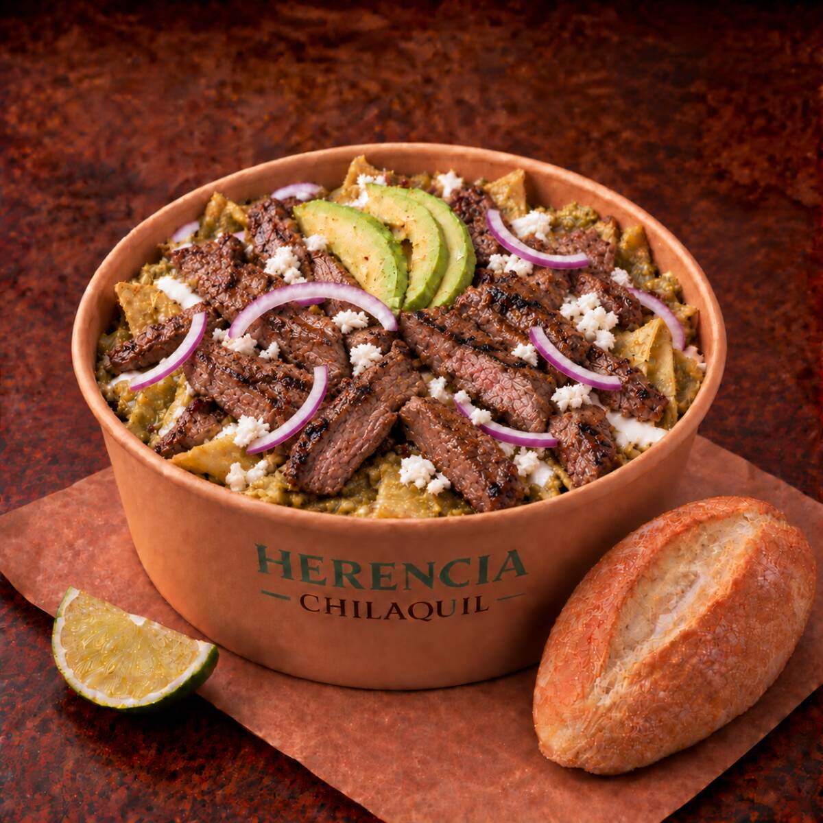 Chilaquiles con Arrachera