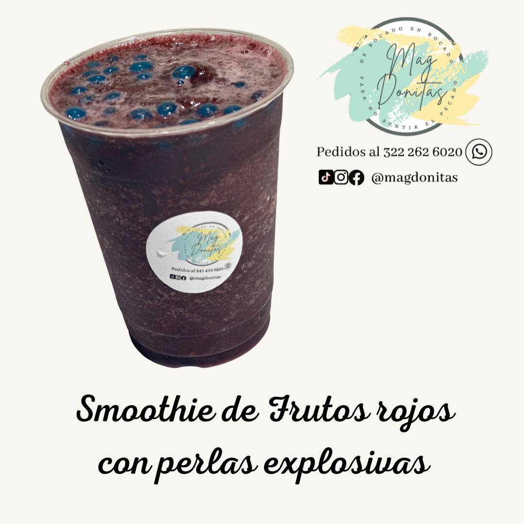 Smoothie de Frutos Rojos con Perlas Explosivas