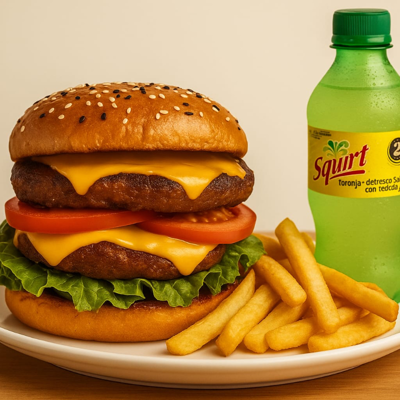Hamburguesa Clasica Doble Combo