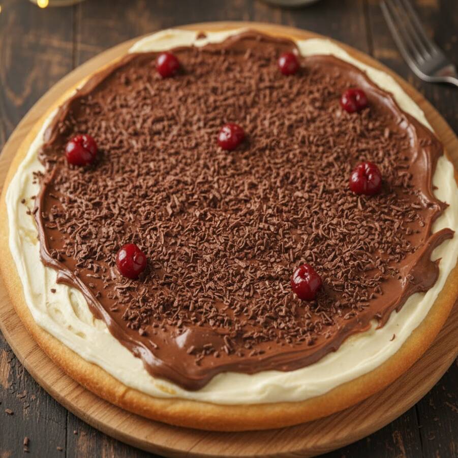 Chocolate ao leite, chocolate granulado e cereja