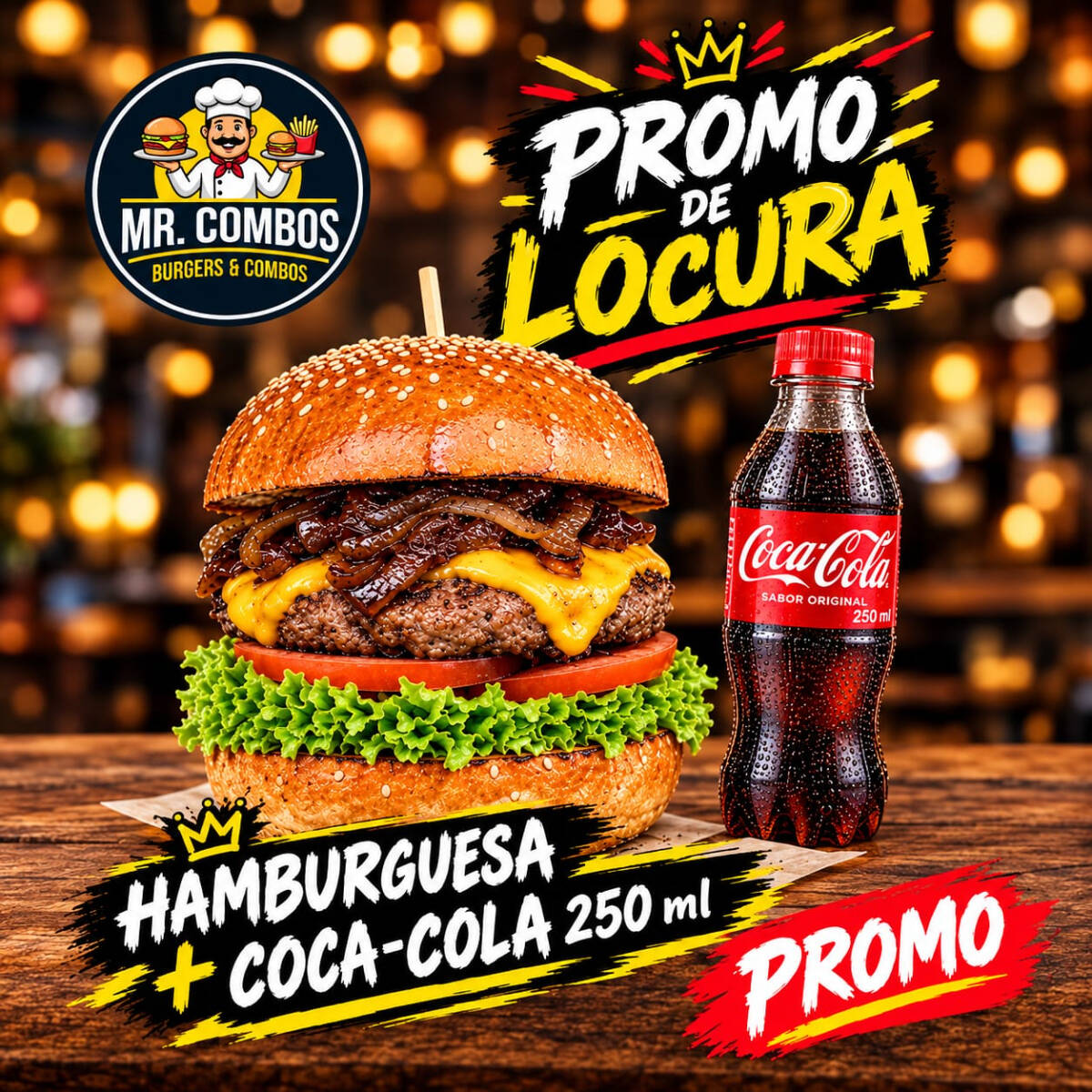 BURGUER CLASICA + 250 ML