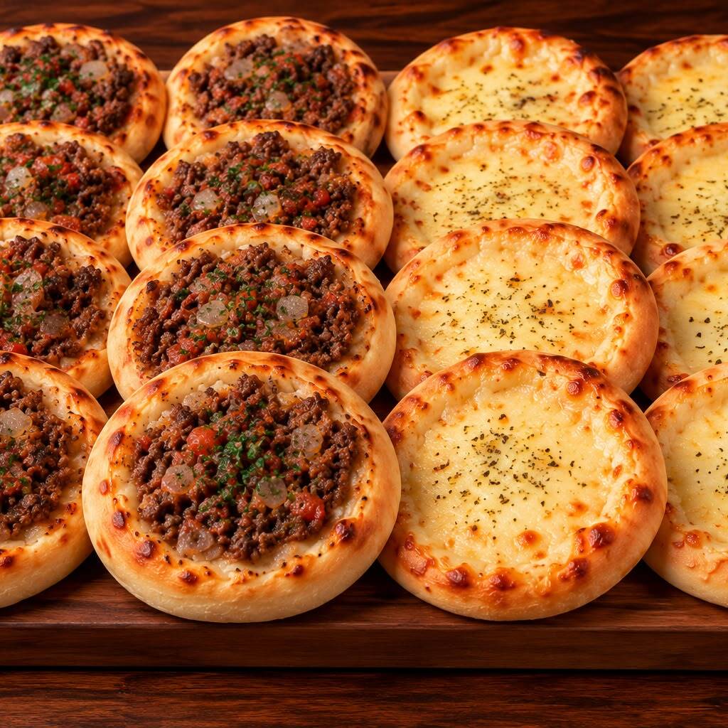 😋 Combo de esfihas para matar a fome! 🥟
20 esfihas deliciosas: 10 de carne + 10 de queijo, assadinhas, douradas e cheias de sabor. Perfeitas para compartilhar com quem você gosta!
❤️ Peça já o seu e aproveite!