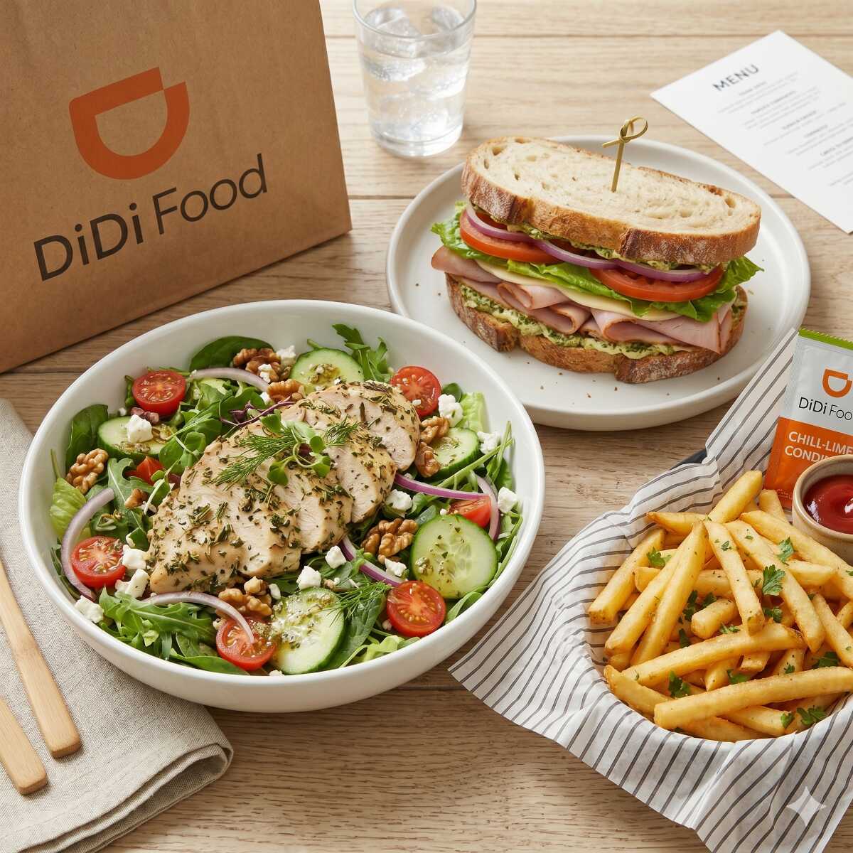 Combo 1 Ensalada Finas Hierbas +1 Sandwich+1 Pápas