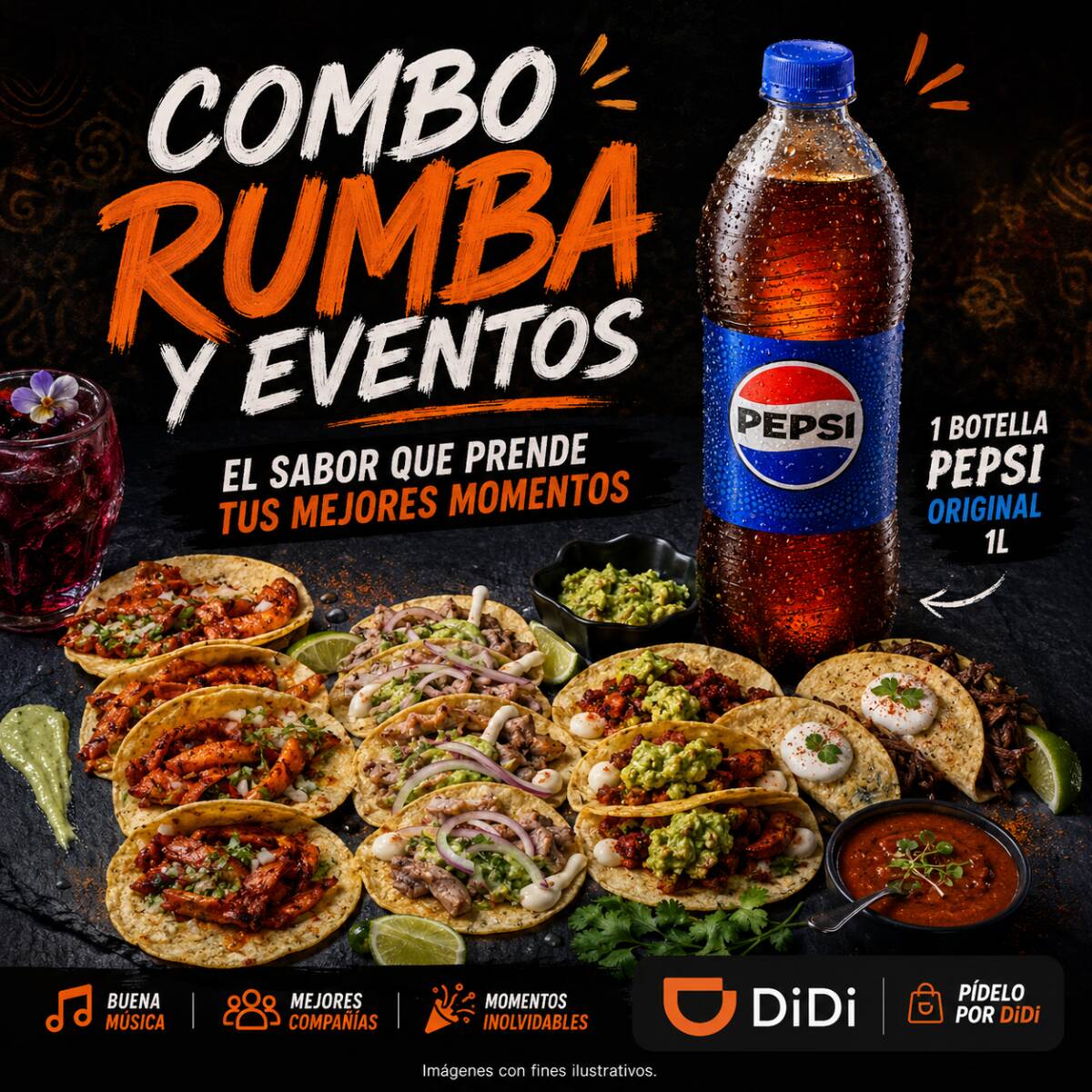 COMBO TAQUIZA DIDI RUMBA Y EVENTOS + BEBIDA