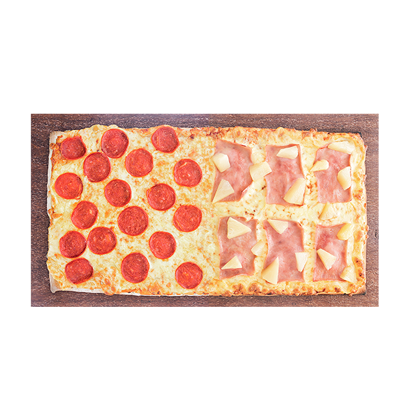 Pizza Pareja Hawaiana / Pepperoni (Mediana)