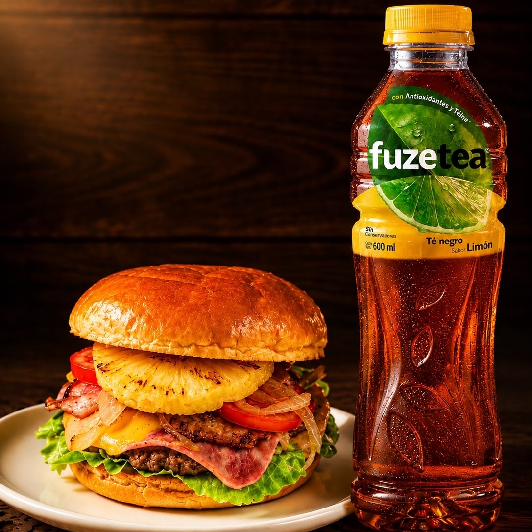 BURGUER HAWAIANA+FUZE TEA