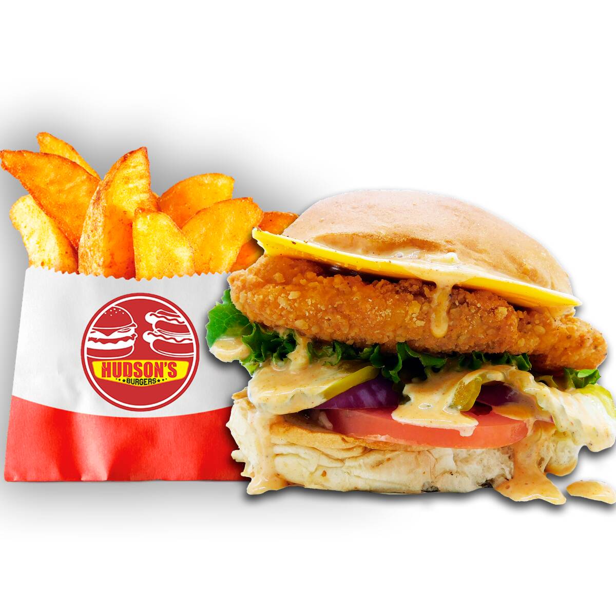 HAMBURGUESA DE POLLO + PAPAS GAJO OFERTA